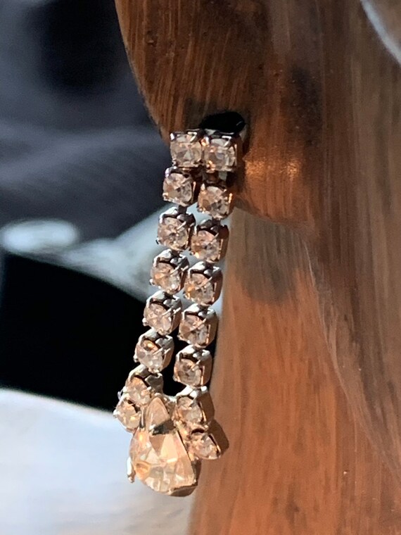 Beautiful Earrings, 2 Rows with a Teardrop 1 1/4"… - image 5