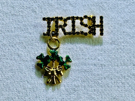 IRISH spelled in Kelly Green Rhinestones with dan… - image 2