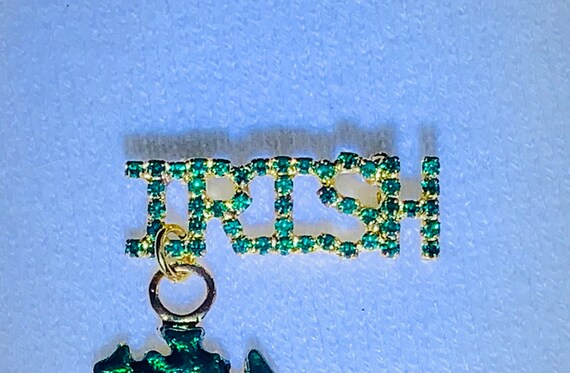 IRISH spelled in Kelly Green Rhinestones with dan… - image 10