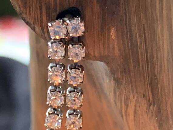 Beautiful Earrings, 2 Rows with a Teardrop 1 1/4"… - image 6