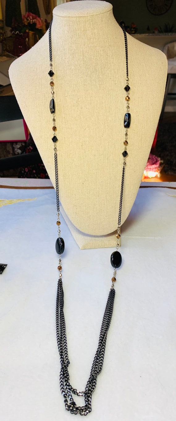 Lia Sophia Black Beads, Copper Beads, Black Chain… - image 2