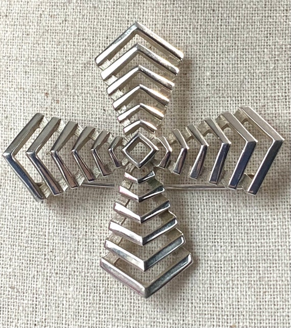 Trifari Maltese Cross, Silver tone,  Brooch
