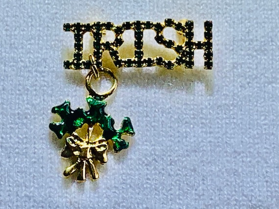 IRISH spelled in Kelly Green Rhinestones with dan… - image 6