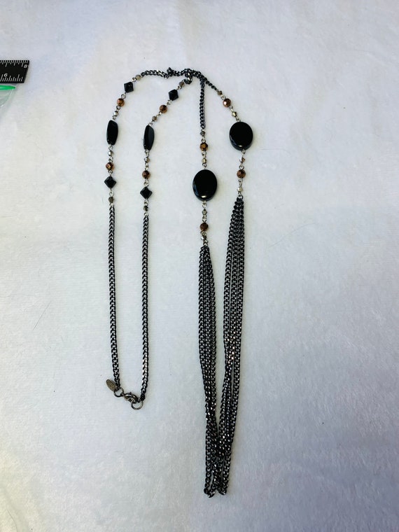 Lia Sophia Black Beads, Copper Beads, Black Chain… - image 1