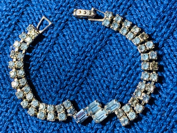 Baby Blue Geometric Rhinestone Demure Bracelet 5 … - image 5