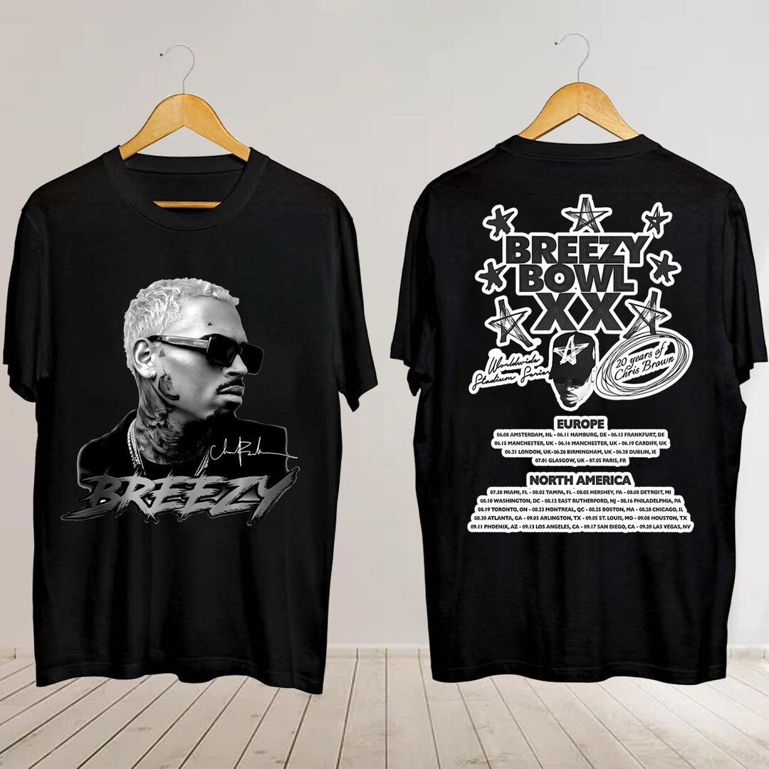 Chris Brown Breezy Bowl XX Tour PNG, Chris Brown Album Shirt, Chris ...