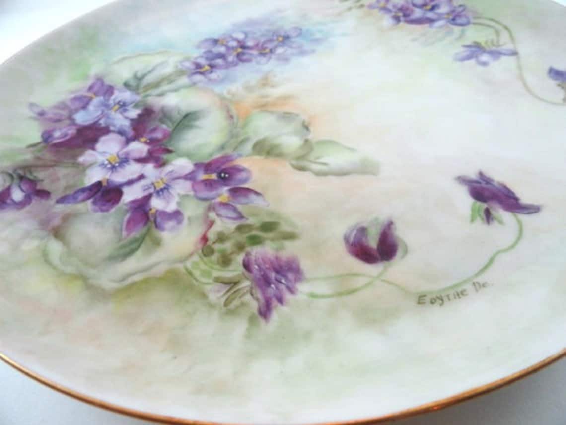 Hand Painted Porcelain Plate from Germany Artist Signed Etsy