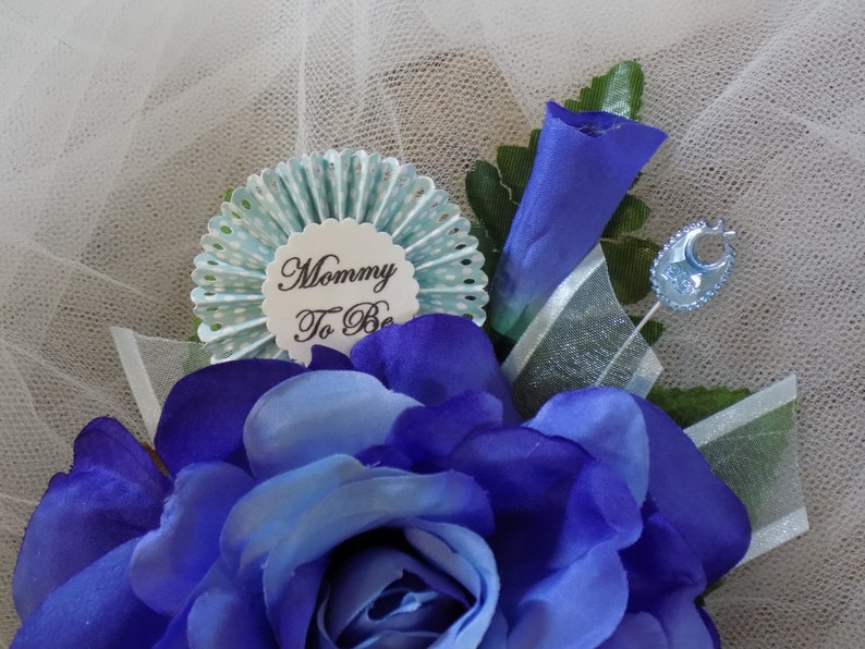 Pin On Baby Shower Corsage Blue And White Corsage Blue | Etsy White And Baby Blue Corsage