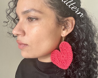 how to crochet heart earrings, Valentine's Galentines Day, 2 sizes