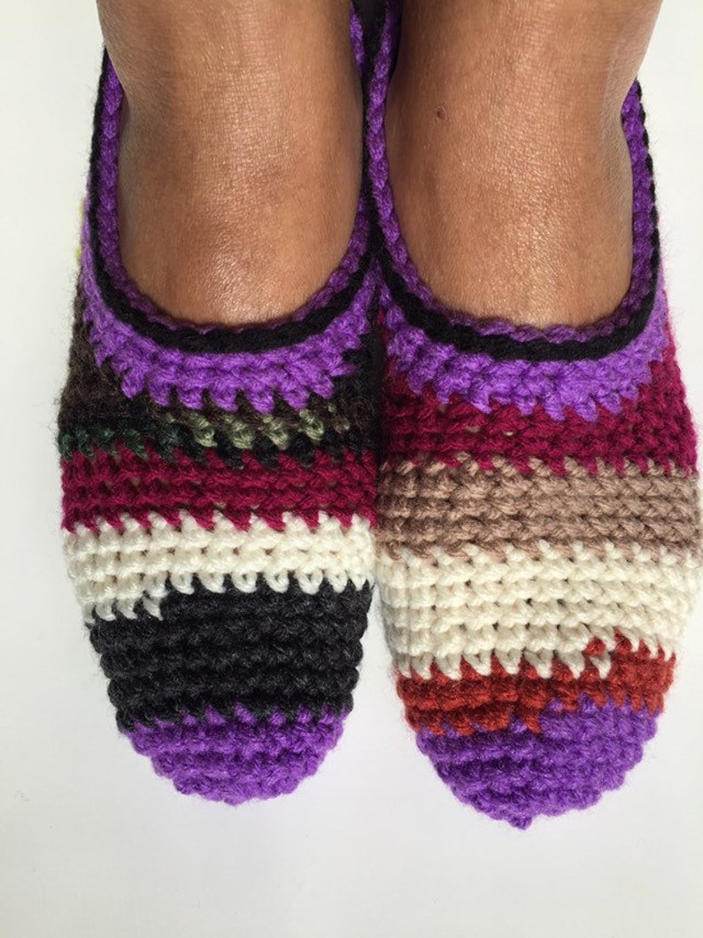 Crochet Slipper Pattern Tutorial, Scrap Yarn, Yarn Punk, Easy Beginner