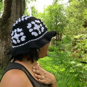 crochet bucket hat PATTERN, crochet granny square bucket hat pattern tutorial image 7