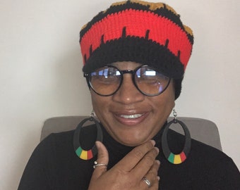 crochet PATTERN, Rasta newsboy hat, newsboy cap pattern tutorial, PDF