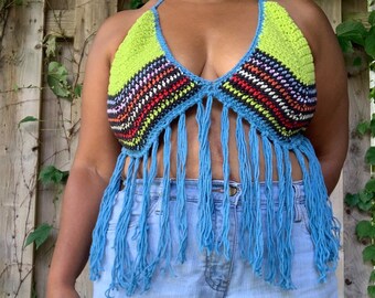 crochet scrap halter top, women's clothing, The Ragga Collection, not miu miu inspired