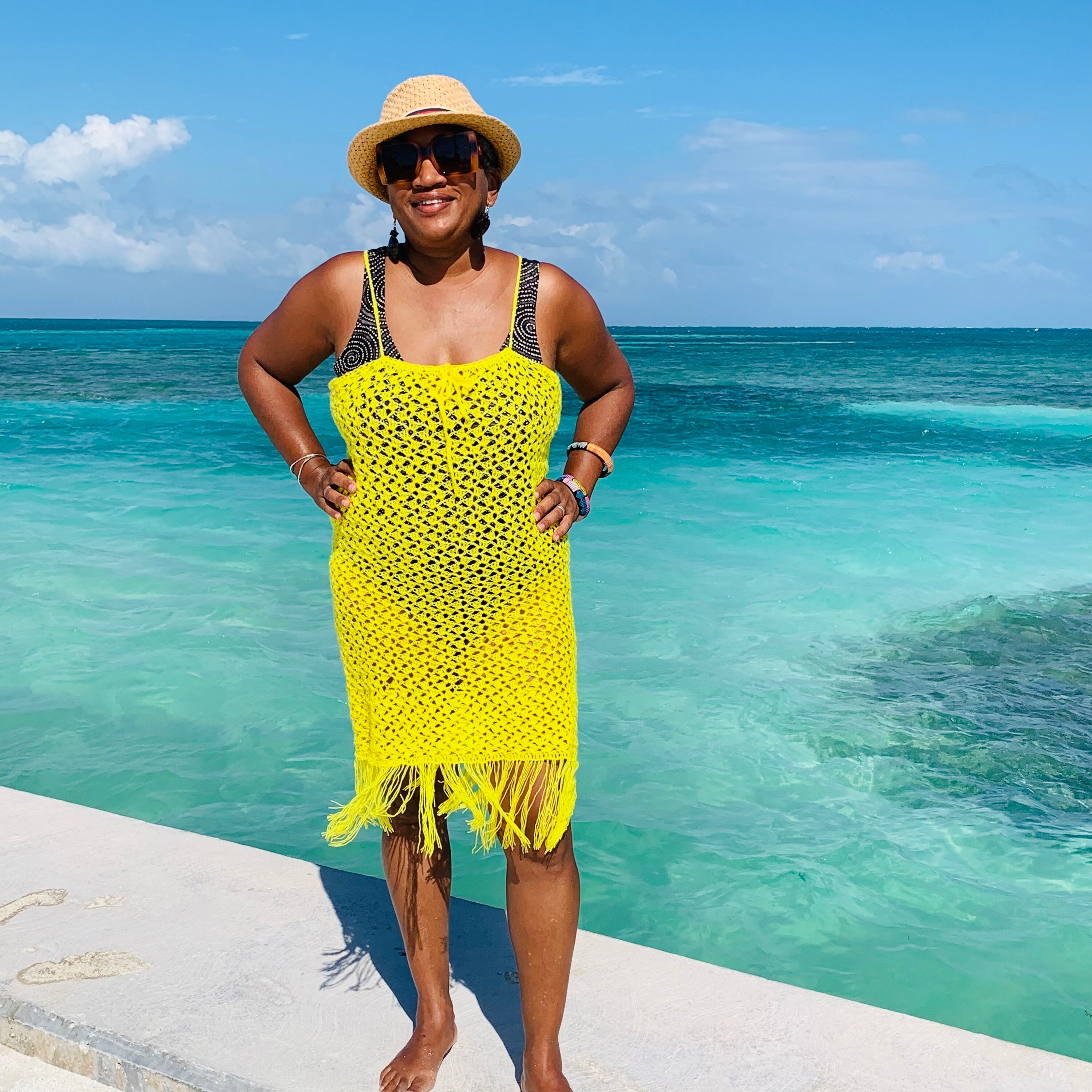 crochet beach dress pattern Easy Accessorize with gold jewelry My crochet maxi dress pattern