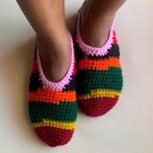 Crochet Slipper Pattern: Ragga Collection Scrap Yarn Design (PDF)