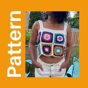 crochet granny square crop top pattern tutorial made to measure image 10