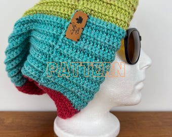 Crochet Rainbow Ribbed Hat Pattern: Beginner-Friendly Toque (PDF Download)