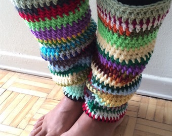 Crochet Leg Warmers Pattern: scrap, easy beginner, PDF, digital download