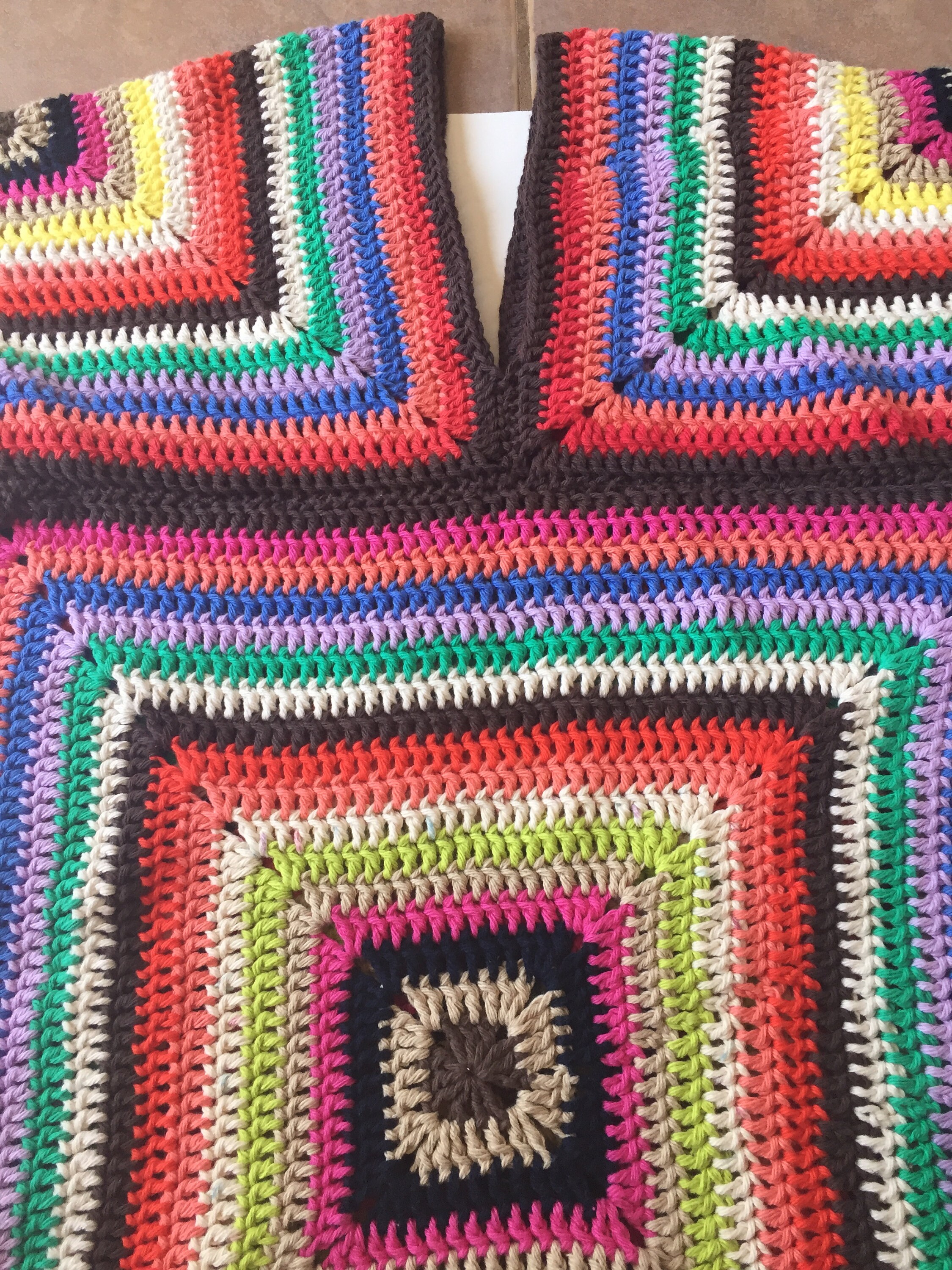 Crochet vintage granny square Kimono dress pattern colourful Etsy