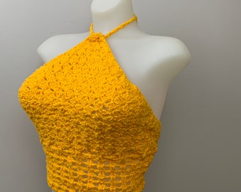 crochet crop top halter pattern tutorial