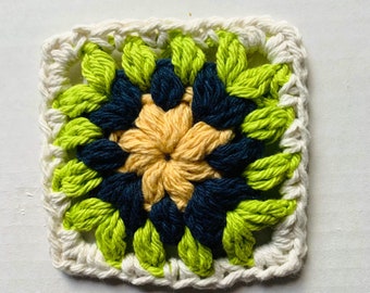 how to crochet a sunburst puff stitch granny square