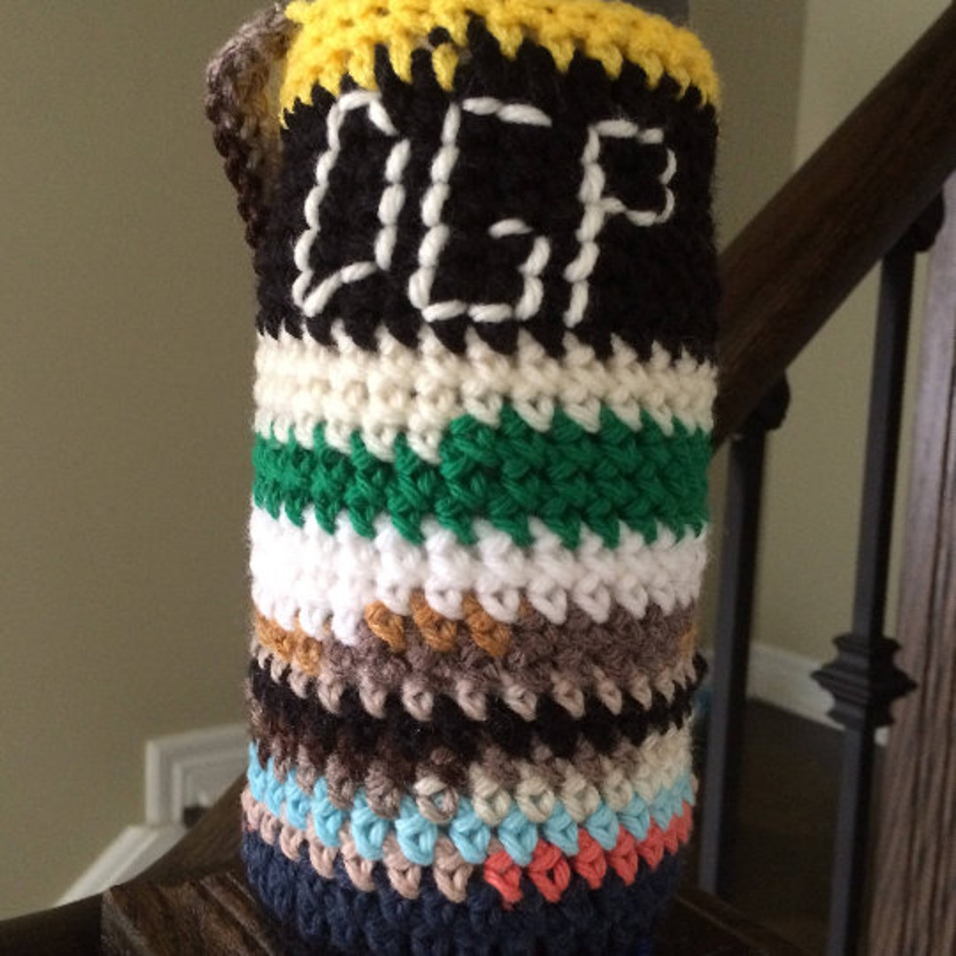 Crochet PATTERN, Water Bottle ID Bag Holder Pattern Tutorial, Scrap ID ...