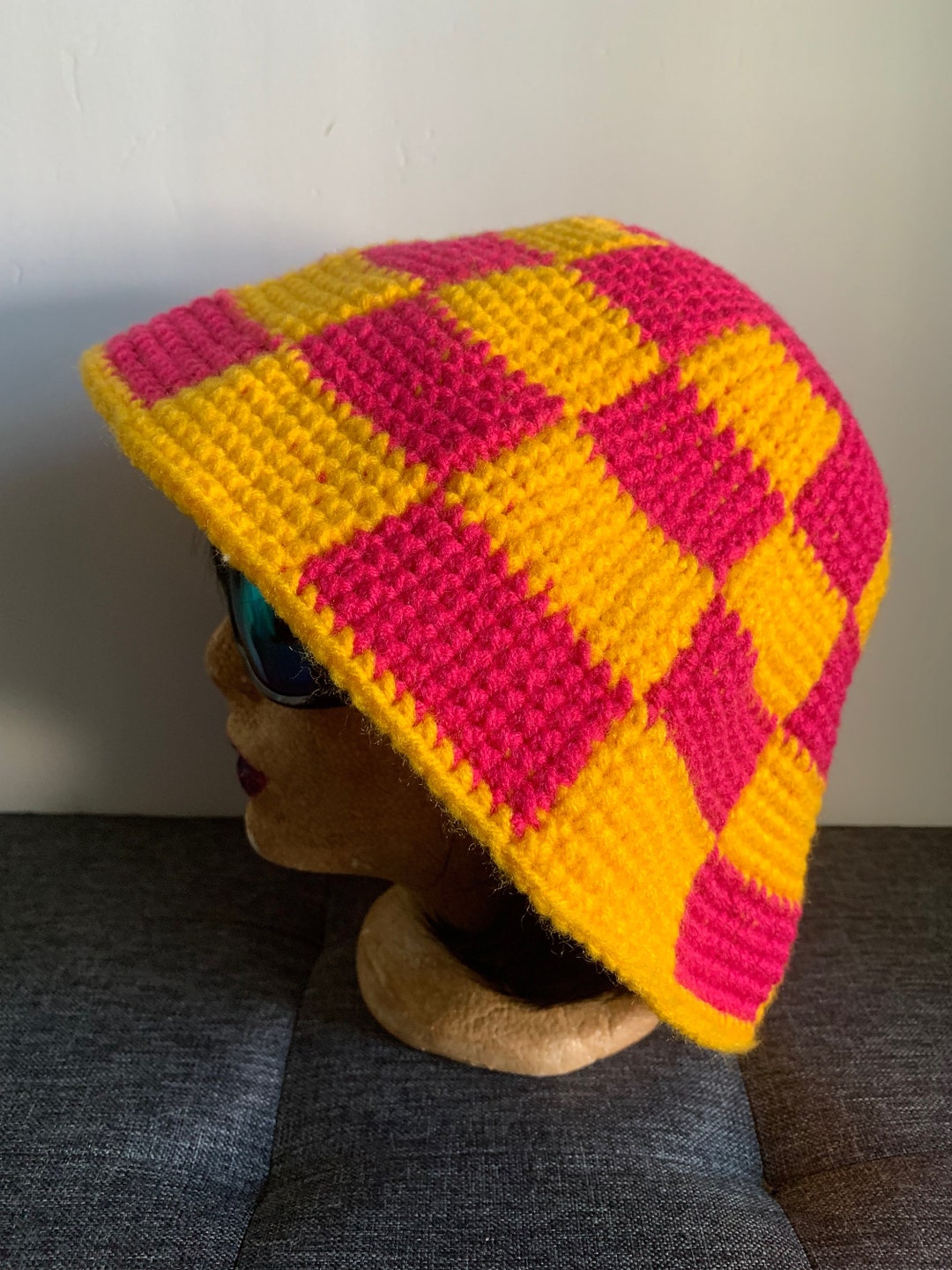 Crochet Bucket Hat Pattern Tutorial Checkered Easy Beginner Etsy