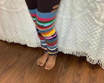 crochet PATTERN, crochet scrap thigh-high leg warmers, 3 sizes, The Ragga Collection, thigh high socks, not Miu Miu inspired