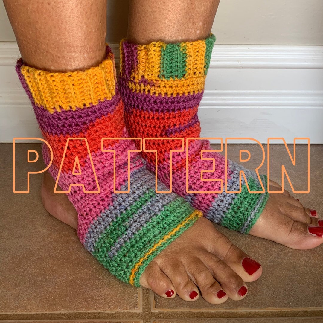 Crochet yoga socks pattern easy beginner pattern rainbow Etsy