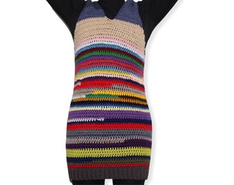 crochet scrap dress, crochet scrap vest, The Ragga Collection, not Miu Miu inspired