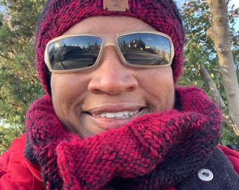 Knit Hat and Cowl PATTERN for beginners, basket weave design, PDF, digital download