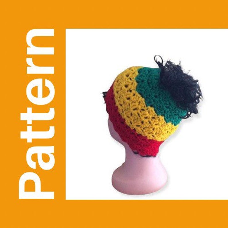 Crochet Rasta Messy Bun Ponytail Hat Pattern: Easy Beginner, PDF ...