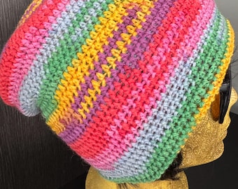 Crochet Reversible Beanie Hat PATTERN: Easy Unisex Design (PDF Digital Download)