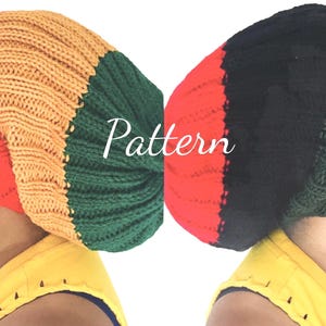 Patrón de gorro rasta de punto holgado: gorro acanalado, fácil para principiantes (descarga digital en PDF)