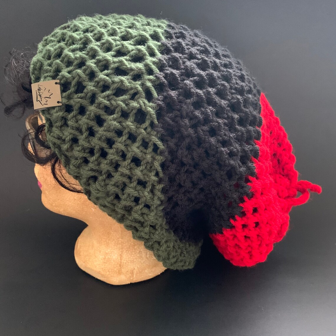 Knit dread socks slouchy tam RBG hat dread tube hat Rasta ...