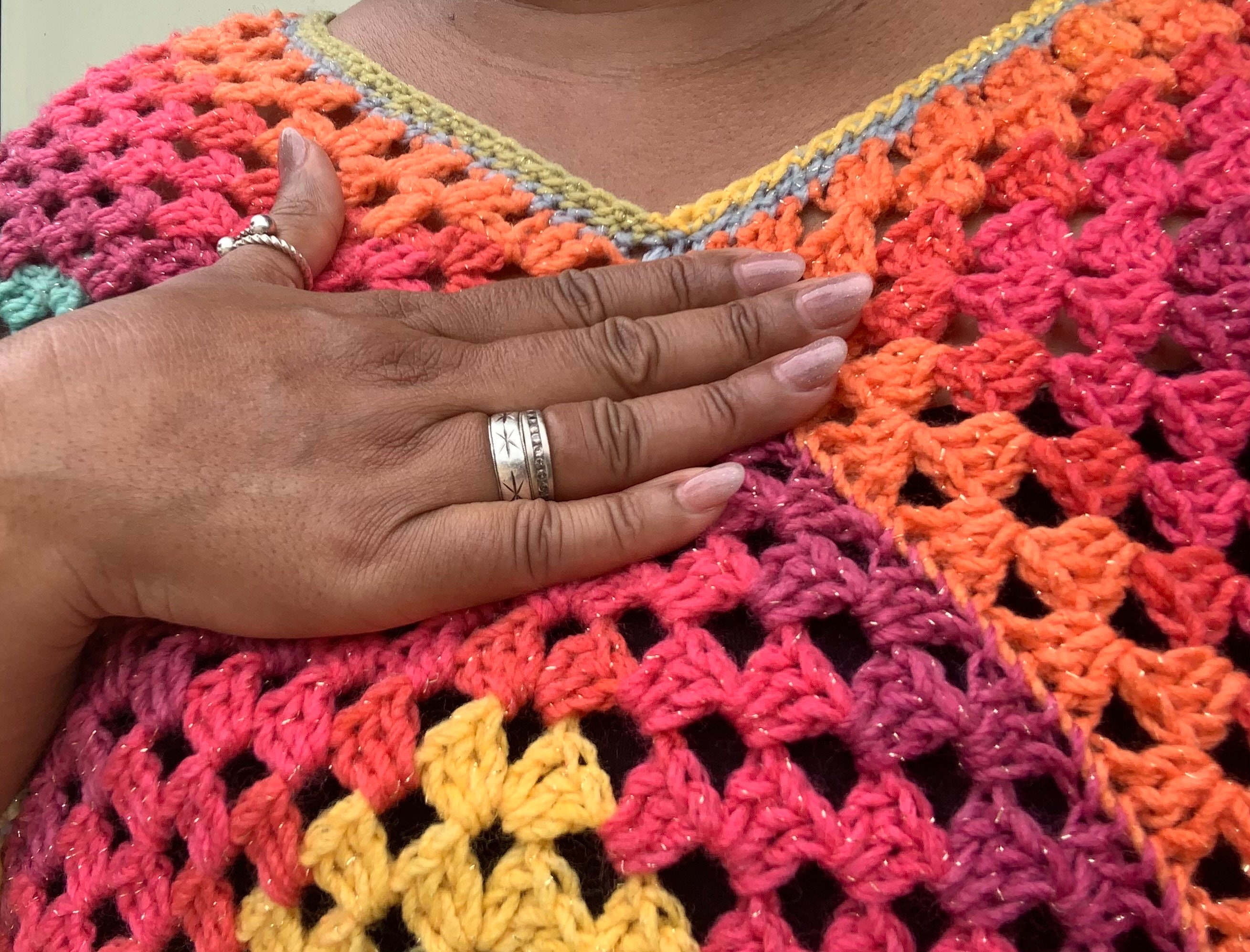 【D&G】Granny square/WOOL crochet Poncho FullSizeRender_d5a91a59-7a91-