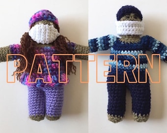 Modelli per bambole infermiera all'uncinetto: amigurumi, download digitale in PDF