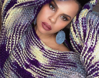 Chunky Knit Dolman Sleeve Sweater Pattern: Beginner Easy PDF (Digital Download)