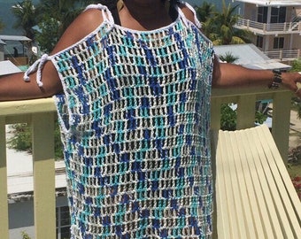 crochet swimsuit cover-up dress pattern tutorial