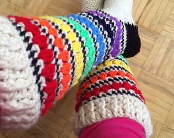 crochet socks PATTERN, crochet rainbow socks pattern tutorial