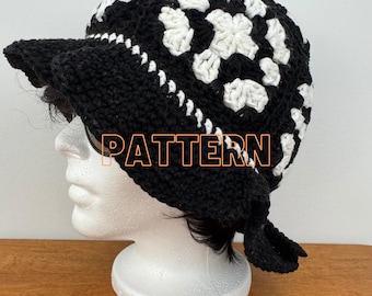 Crochet Granny Square Bucket Hat Pattern: easy beginner, PDF, digital download
