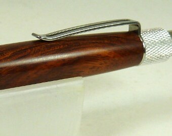 Honduran Rosewood on an Aluminum EDC Click Pen - Free Shipping