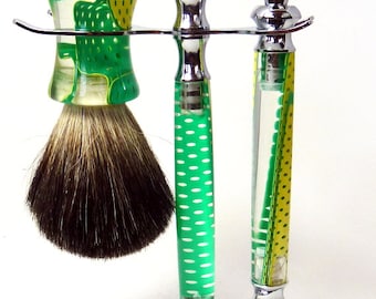 Gillette Men's Shaving Set Sprite Water Mesh Acrylic - Free Shipping Priority Mail