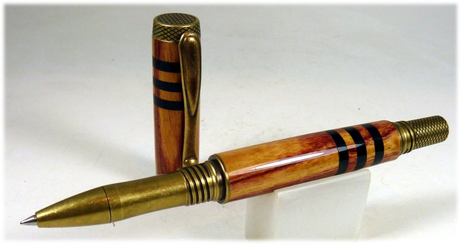 Antique Brass Milton Rollerball Pen With Tulipwood and Etsy