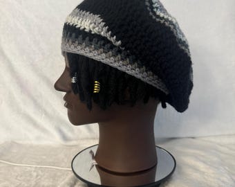 Hand crocheted TAM Hat for braids, dreadlocks, etc.