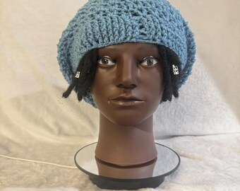 Hand crocheted Slouchy Hat for braids, dreadlocks, etc.