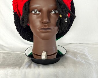 Hand crocheted TAM Hat for braids, dreadlocks, etc.