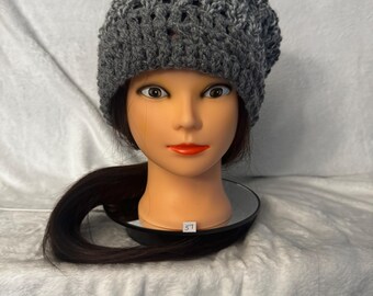 Hand crocheted Slouchy Hat for braids, dreadlocks, etc.