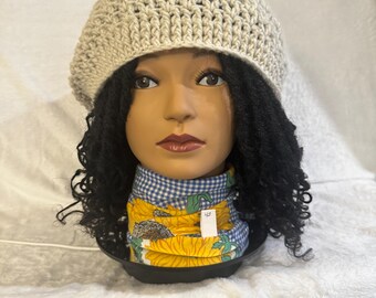 Hand crocheted Slouchy Hat for braids, dreadlocks, etc.