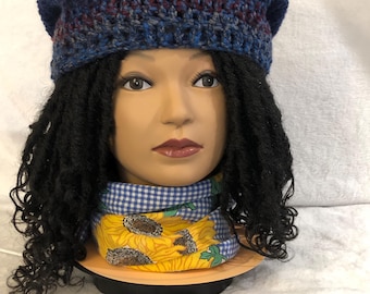 Hand crocheted Tam Hat for braids, dreadlocks, etc.